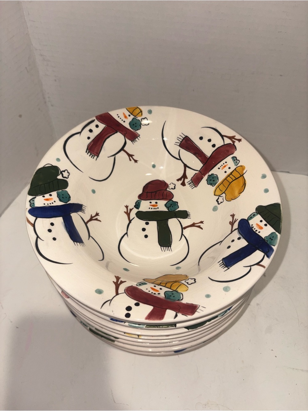 Set of 8 - Gibson “Snowman Harmony” Soup Bowls